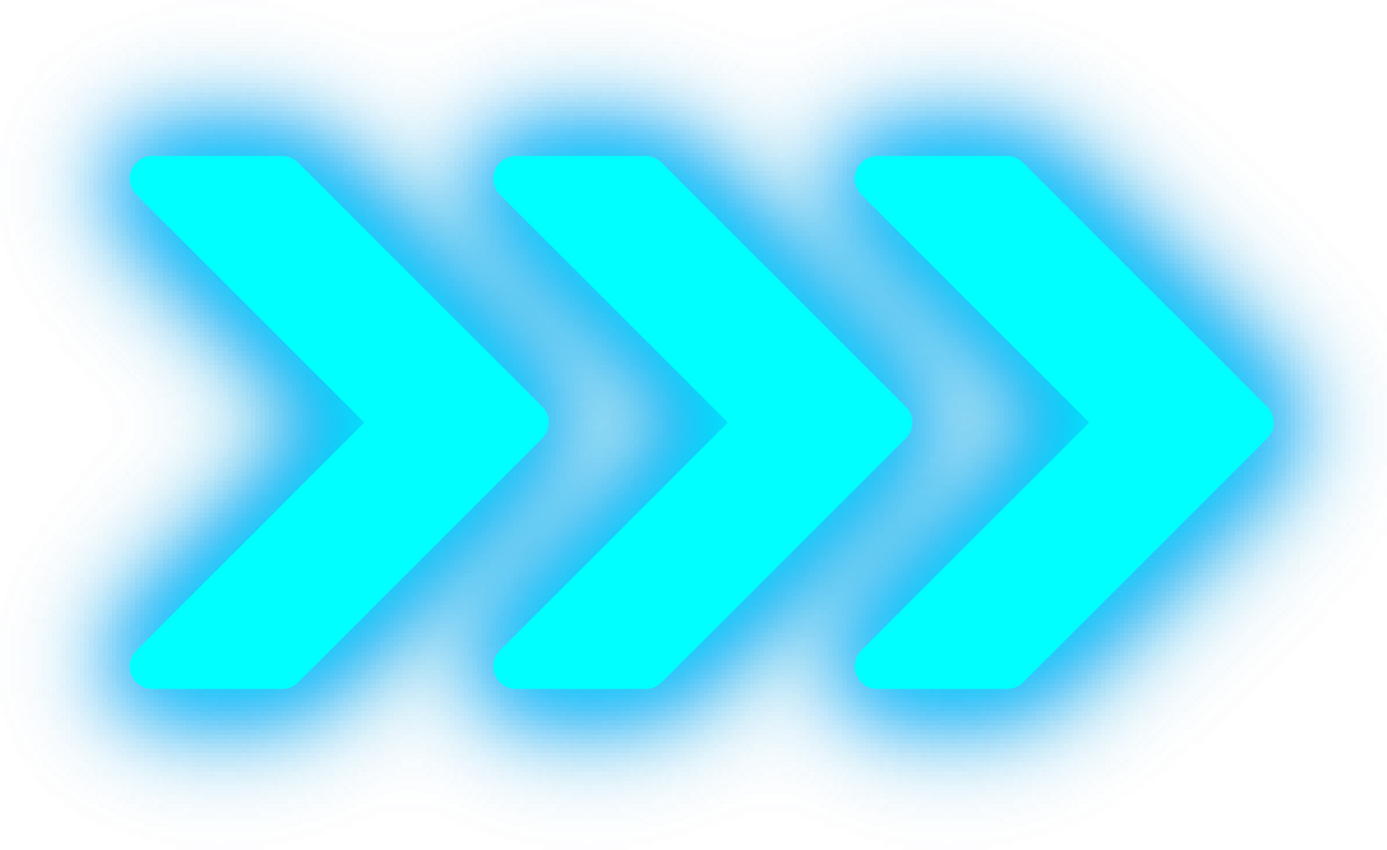 Blue Neon Arrow Decoration